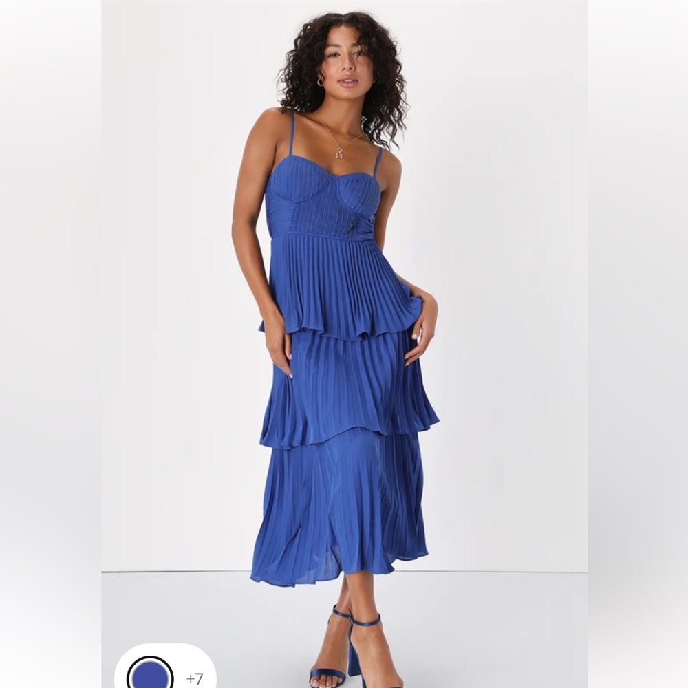 Lulu's Cascading Crush Tiered Midi Dress